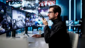 A JMG technician working on a commercial site