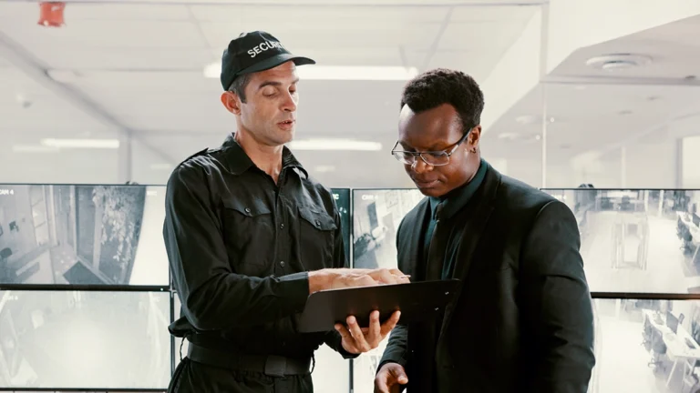 A JMG technician and a client